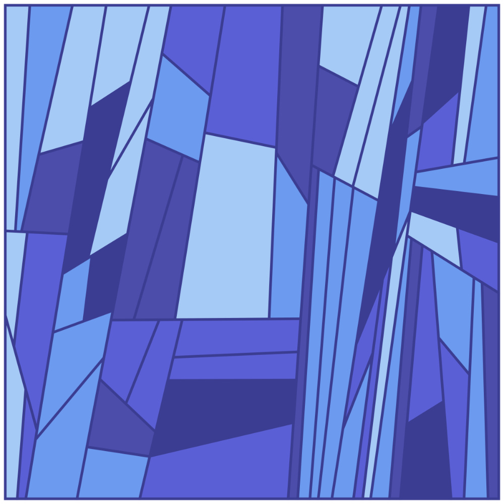 No.21 Blue Irregular Geometric Shapes