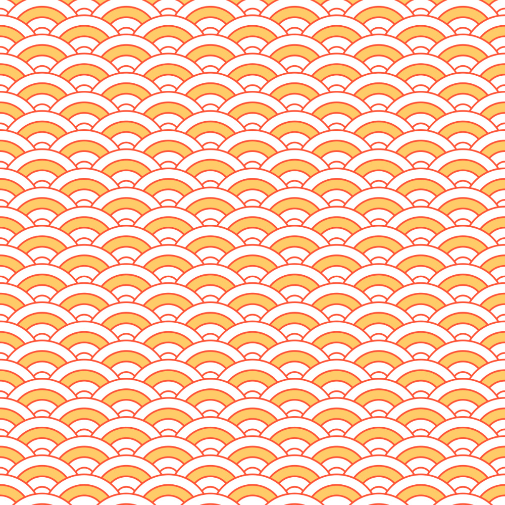 Burnt Orange Ocean Wave Pattern
