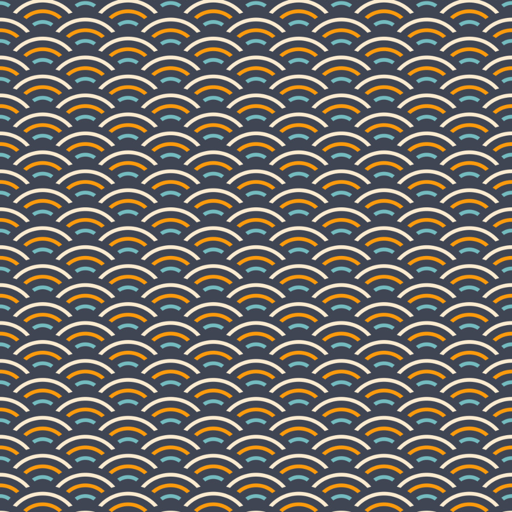 Orange Night Ocean Wave Pattern